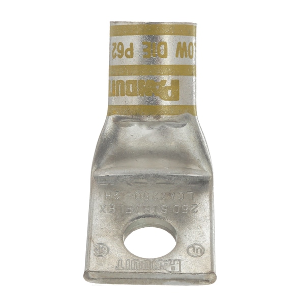 One-Hole Compression Lug, 1 to 2 in Stud, Standard Barrel, Copper, Yellow